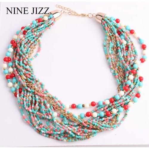 Vintage Bohemian Big Statement Beads Chain Tassel Necklaces for Women Maxi Simple Style Tribal Jewelry Handmade Colliers