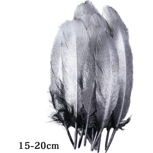 High Quality Goose Feathers DIY Spray Silver Plumes For Wedding Jewelry Making Accessories Home Decoration Dyed Crafts Wholesale