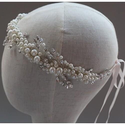 Pearl Weddiing Headband Crown Crystal Hair Vine Wedding Headpiece Tiara Hair Accessories 2016