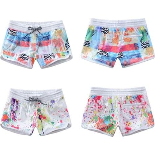 Women white beach shorts female multicolor Boardshorts wetsuit shorts diving swim shorts quick dry Bikini Bottoms hot shorts