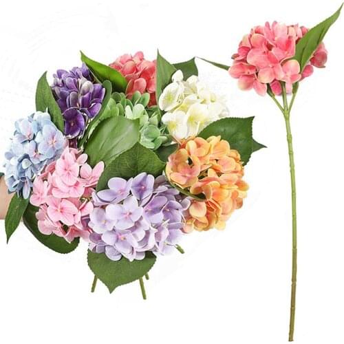1Pc 3D Realistic Artificial Flower Cloth Hydrangea DIY Wedding Desktop Ornament