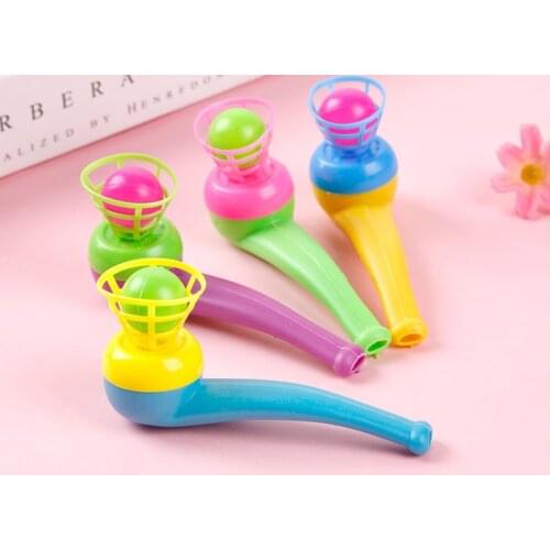 2PCS Children Toys Blow Pipe & Balls Kid Blowing Toys Gift Plastic Pipe Balls Toy Color Random color wholesale