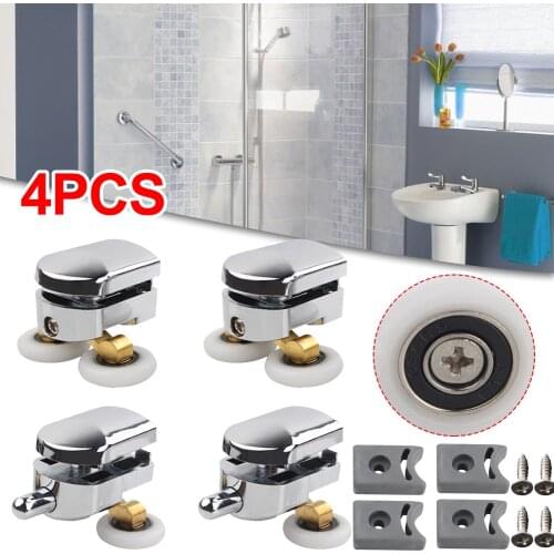 Hot Sale 4Pcs Twin Shower Screen Door Rollers/Runners/Wheels Top & Bottom 23mm Replacement Bathroom Accessories