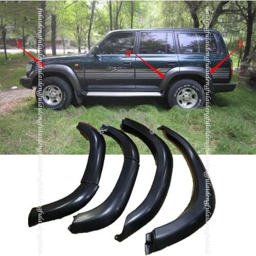 6pcs Black Fender Flares Wheel Arches Wide body For Toyota Land Cruiser 80 Series 1991-1997 Car Accessories