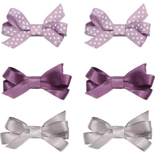 6pcs / Set Baby Girl Hairpin Color Thread Ribbon Bow Hairpin Baby Boutique Hairpin Children Hair Accessories Headdress