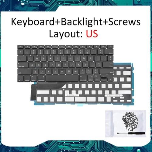 A1398 US English Keyboard+Backlight+Screws For MacBook Pro Retina 15 A1398 2012-2015 keyboard
