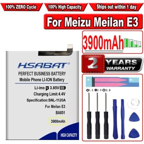 HSABAT 3900mAh BA851 Battery for Meizu Meilan E3 Smart Phone