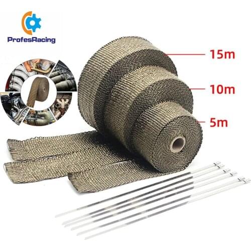 Car Motorcycle 5/10/15/20M Exhaust Thermal Exhaust Tape Exhaust Heat Tape Wrap Pipe Wrap Shields Manifold Header Insulation Roll