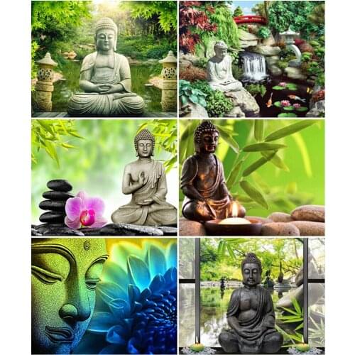 AZQSD DIY Painting By Number Canvas Kits The Buddha Handmade Gift 40x50cm Adult Coloring By Numbers Religion Decor For Home