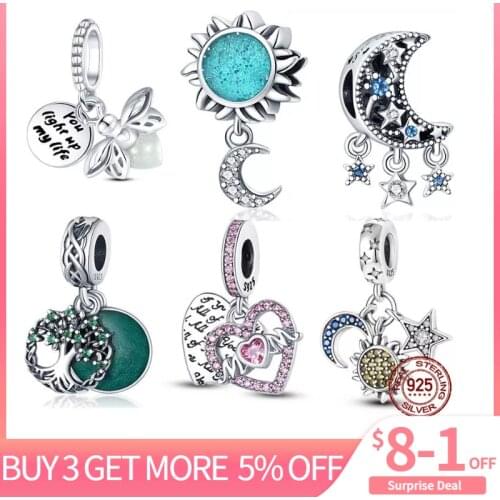 925 Sterling Silver Heart Charm Bear Beads Fit Original 3mm Bracelets DIY Pendant Charm Jewelry Making C1054