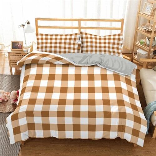 Yellow Plaid Bedding Set Modern Fashion 3D Print Comforter Luxury Queen King Single Size Duvet Cover Set Home Textile Decor Gift