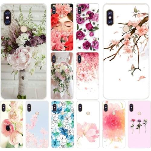 104H Elegant Beautiful Flowers Soft Silicone Tpu Cover phone Case for xiaomi redmi 6 pro 5 plus note 6 pro 4 4x mi 8