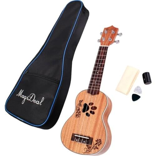 21' Mahogany Soprano Ukulele Uke Hawaiian Guitar with Gig Bag for Uke learners beginners