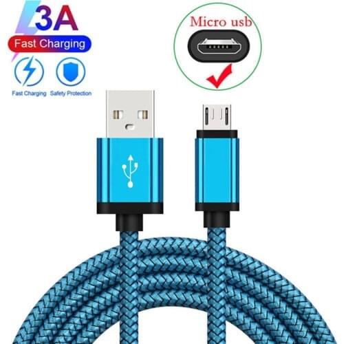 3A fast Micro USB data Cable For Samsung Galaxy A10 A7 HTC One M7 Redmi 5 7 9A Honor 10i 9C Realme C3 Mobile phone Charger Cable