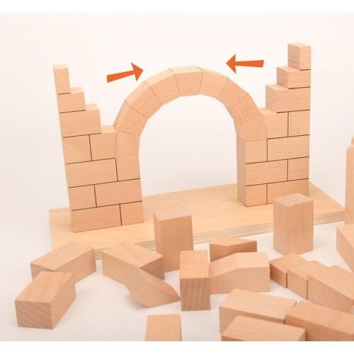 Kids Toy Roman Bridge Beech Wooden Building Blocks Toy Early Educational