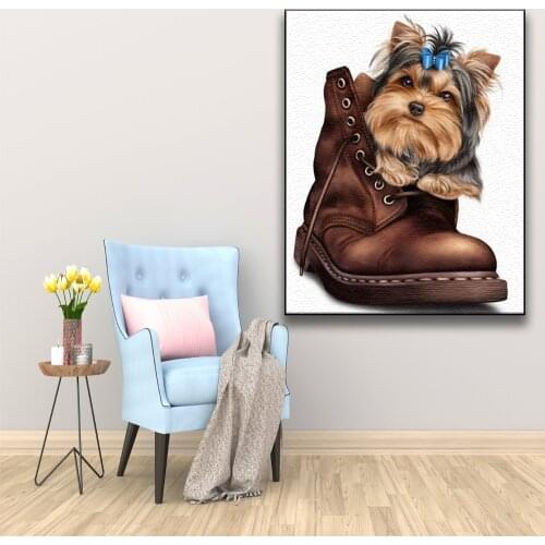 Beautiful Pet DIY Paintings By Numbers Animal Dog Pictures Coloring By Numbers On Canvas Handicraft Home Decor Child Gifts