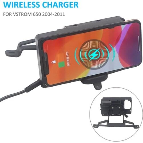 FOR SUZUKI VSTROM 650 2004-2011 Wireless charger Bracket Mount Smartphone GPS Holder Navigation Bracket V-Strom 650 DL650 DL 650