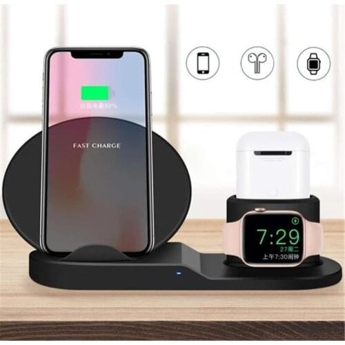 Magnetic Wireless Charger For iPhone 12 ProMax Desktop Phone Stand Wireless Charger 15W Fast Charging For Airpods Xiaomi Samsung