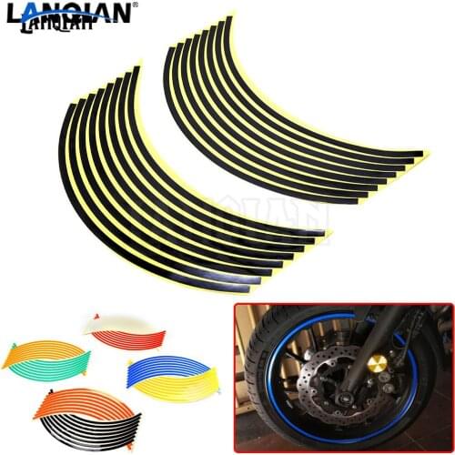 Multicolors accessories Motorcycle Wheel Tire Reflective Rim Stickers and Decals Decoration Stickers fit most 17/18inch wheels