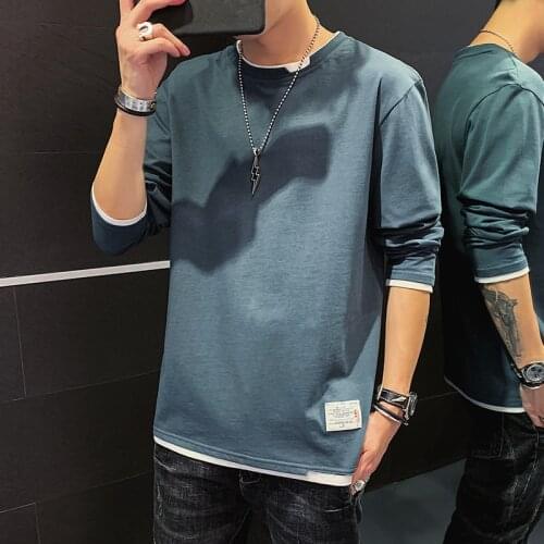 Youth Long Sleeve T-shirt Boys Autumn Korean Version Of Handsome Pure Cotton Top Student Trend Bottoming Shirt