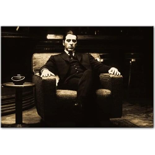 Godfather Al Pacino Vintage Movie Wall Posters And Prints Black Black And White Godfather Canvas Art Paintings For Living Room
