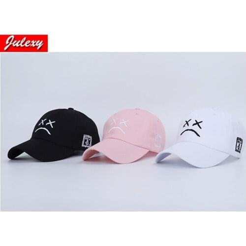 2021 New Personality Trend Baseball Cap Sad Face Expression Funny Soft Top Hat Unisex Hat For Men And Women