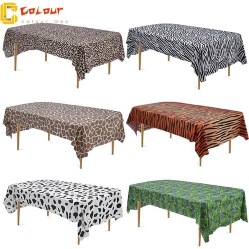Woodland Animals Disposable TableClothJungle Safari Birthday Party Decor Balanopsis Zebra Lanceolata Hawaiian Party Baby Shower