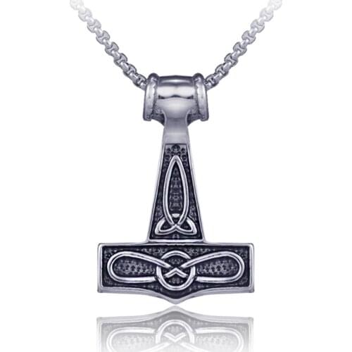 Punk vintage necklace men stainless steel Box chain gothic Inverted T pendant jewelry cadena hombre hip hop colier