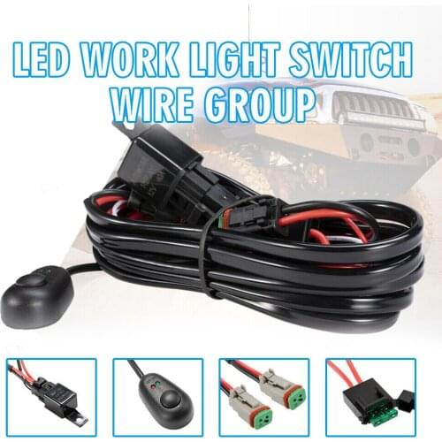1pc Durable Wiring Loom Harness Kit High-power Automobile LED Work Lamp Relay Switch Kit For 12V Driving Light Bar