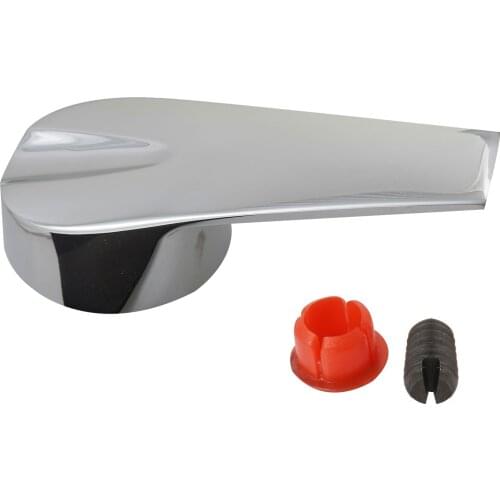 Silver Basin Faucet Single Shower Faucet Handle Kitchen Bathroom Wash Basin Tap Lever Handles with Hot and Cold Button and Screw