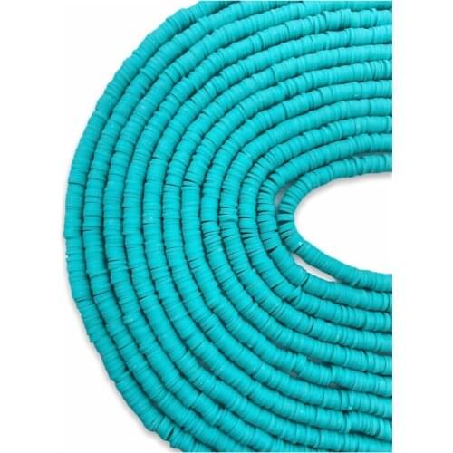 6mm Turquoise Color Polymer Clay Fimo Bead String, 40cm Dough Beads Fimo Series