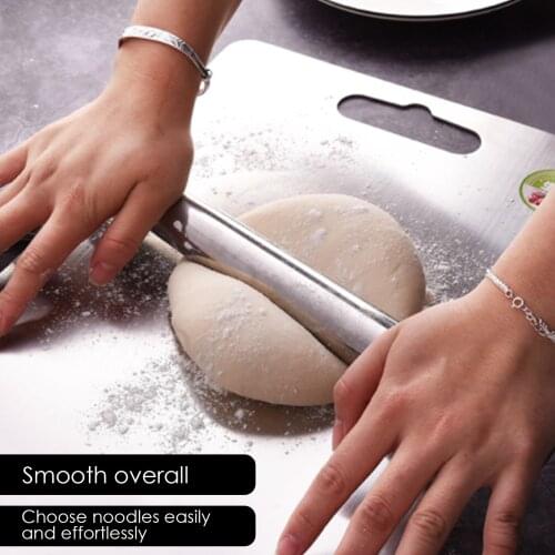 Stainless Steel Rolling Pin Dough Mat Dough Roller Rings Pizza Pastry Pie Baking Non-stick Moldproof Dough Roller For Fondant