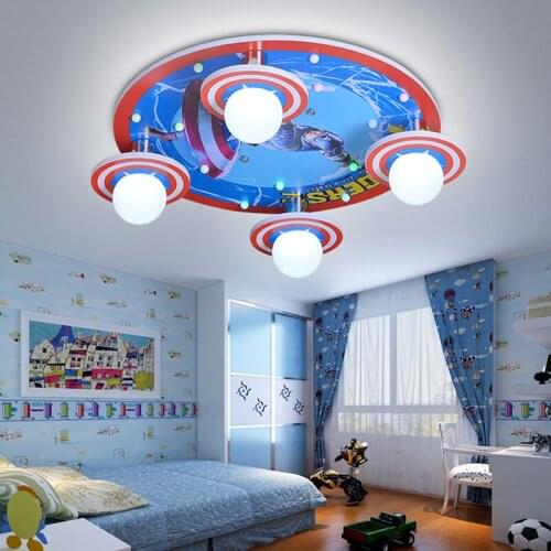 Captain America kids bedroom decor led lights for room chandeliers ceiling dining room indoor chandelier lighting lampadario