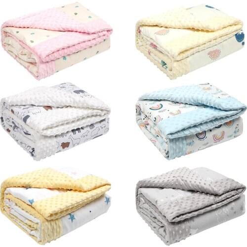 Spring and Autumn Children Thicken Napping Quilt INS Style baby stuff Blanket Baby Soothing Peas Blanket kawaii blanket 2021
