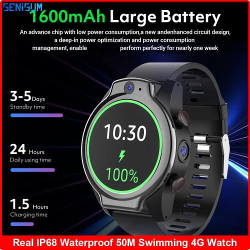 Montre Homme 2021 Real 5ATM Waterproof Ceramic 13MP Camera 1600mAh Battery LDS Antenna MTK6762 4G+64GB NFC Customize Smart Watch