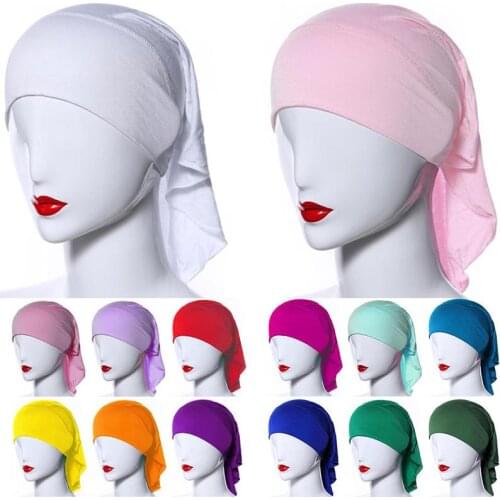 Muslim Head Scarf Turban Modal Muslim Women Turban Hat Scarf Banadans Cancer Chemo Beanie Caps Headwrap Ladies Hair Accessories