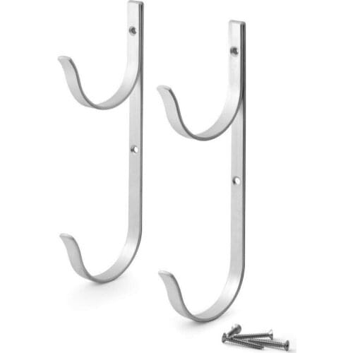 2pcs Pool Pole Hangers 33lbs Metal Pole Skimmer Holders Garden Tool Storage Bracket Swimming Pool Leaf Rake Hangers with Screws