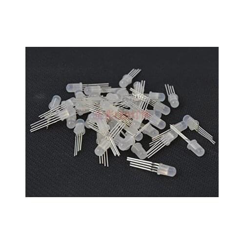 20pcs APA106 F5 5mm RGB LED Chips Integrated RGB LEDs (like WS2812B) APA106 round hat Full color LEDs