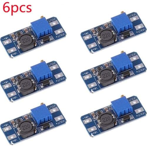 6pcs/lot MT3608 2A Max DC-DC Step Up Power Module Booster High Quality Power Module For Arduino 3-5V to 5V/9V/12V/24V