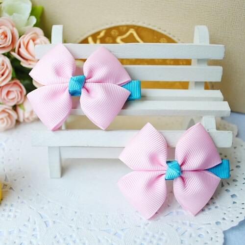 Satin Butterfly Bow Pet Hairpin,Mixed Colors Pet Hair Clip, Dog Headwear, Beautiful Pet Accessories 100pcs/Lot