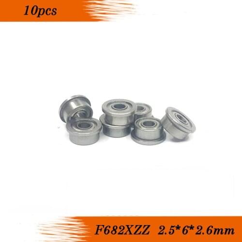 Free Shipping 10PCS F682XZZ 2.5*6*7.1*2.6mm Miniature Flanged Ball Bearings for RC HOBBY F682 XZZ bearing 2.5*6*7.1mm