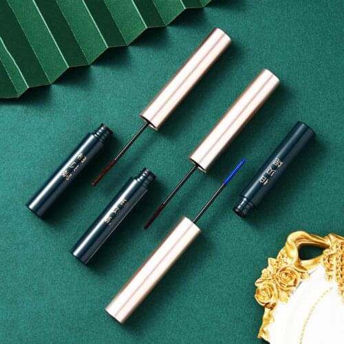 Color Mascara Fine Brush Head Mini Round Tube Waterproof Natural Long-lasting Curling Not Easy To Smudge Eyelash Mascara Primer