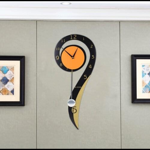 Wooden creative simple wall clock European style silent decorative clock