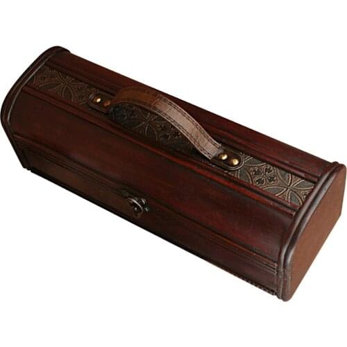 Vintage Retro Single Wine Bottle Wood Storage Gift Box Wood Single Wine Storage Gift Case