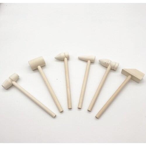 10 Pcs Wood Mini Hammer For Kids Educational Toy