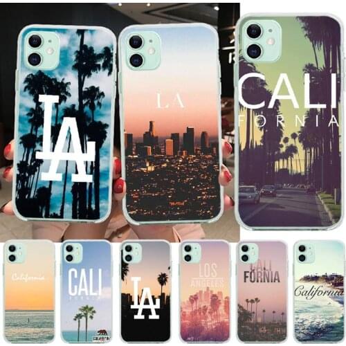 PENGHUWAN Travel Los Angeles California Soft Silicone Phone Case Cover for iPhone 11 pro XS MAX 8 7 6 6S Plus X 5S SE XR cover