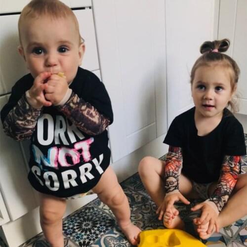 Boy Clothes Cotton T-shirt Long Sleeve Children Tee Shirts Novelty Tattoo Sleeve Baby Boys Tops Kids Clothes Rock Tee MBT118