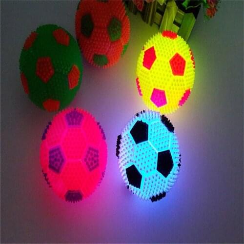 6.5cm Led Football Bouncy Ball Glowing Soccer Flash Massage Ball for Kid Toy Christmas Birthday Gifts Fans Club Decoration