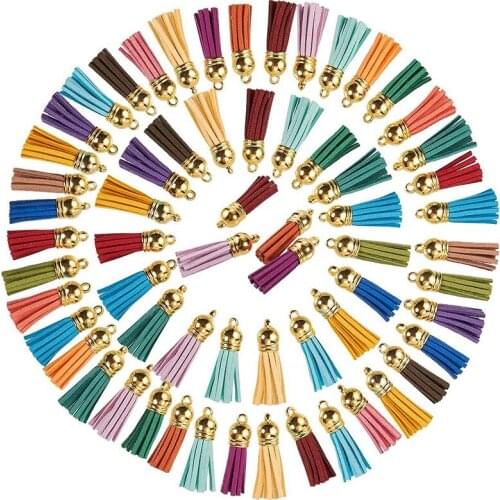 Hot YO-100Pcs Keychain Tassels Leather Tassel Jewelry Making Tassel Pendants Tassel Charm for Keychain DIY Craft Supplies
