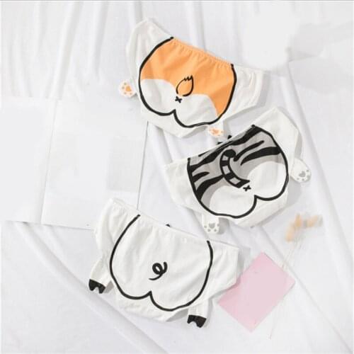 Japanese Style Kawaii Anime Game Neko Atsume Cotton Underpant Dog Cat Printed Underwears Cosplay Prop Women Girl Gift
